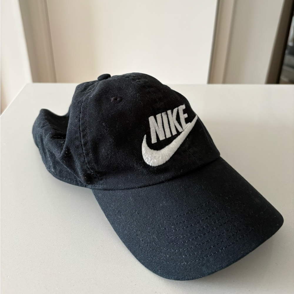Nike Black Cap with White Embroidered Swoosh